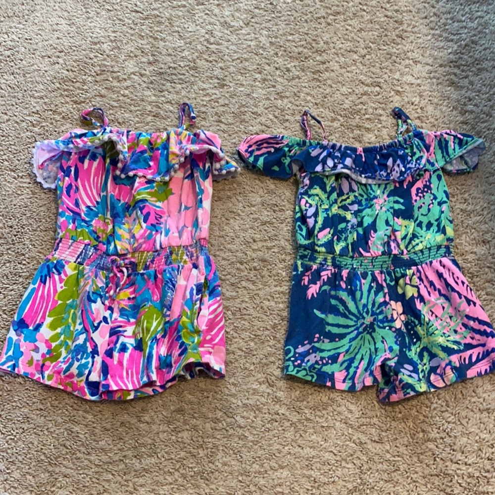 2 Lilly Pulitzer rompers. Good condition. Size 2-3